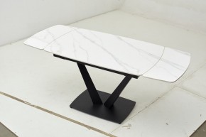 Стол ALATRI 120 MATT WHITE MARBLE SOLID CERAMIC / BLACK, ®DISAUR в Шадринске - shadrinsk.mebel24.online | фото 1
