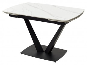 Стол ALATRI 120 MATT WHITE MARBLE SOLID CERAMIC / BLACK, ®DISAUR в Шадринске - shadrinsk.mebel24.online | фото 2