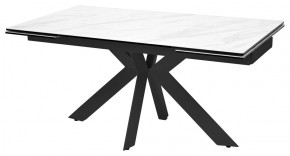 Стол BELLUNO 160 MARBLES KL-99 Белый мрамор матовый, итальянская керамика/ черный каркас, ®DISAUR в Шадринске - shadrinsk.mebel24.online | фото 1