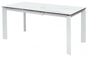 Стол CORNER 120 MATTE STATUARIO Белый мрамор матовый керамика, стекло/ белый каркас, ®DISAUR в Шадринске - shadrinsk.mebel24.online | фото 1