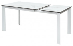 Стол CORNER 120 MATTE STATUARIO Белый мрамор матовый керамика, стекло/ белый каркас, ®DISAUR в Шадринске - shadrinsk.mebel24.online | фото 5