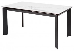 Стол CREMONA 140 MATTE STATUARIO Белый мрамор матовый, керамика/ черный каркас, ®DISAUR в Шадринске - shadrinsk.mebel24.online | фото 1