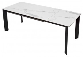 Стол CREMONA 140 MATTE STATUARIO Белый мрамор матовый, керамика/ черный каркас, ®DISAUR в Шадринске - shadrinsk.mebel24.online | фото 2