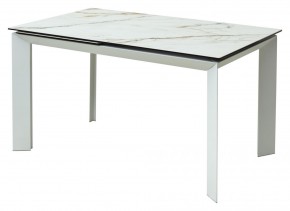 Стол CREMONA 160 KL-188 Контрастный мрамор / белый каркас, ®DISAUR в Шадринске - shadrinsk.mebel24.online | фото 1