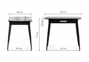 Стол деревянный Вики 90х60х77 делано / черный в Шадринске - shadrinsk.mebel24.online | фото 2