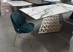 Стол ENNA 220 KL-188 Контрастный мрамор матовый, итальянская керамика/ каркас цвета шампань, ®DISAUR в Шадринске - shadrinsk.mebel24.online | фото 8