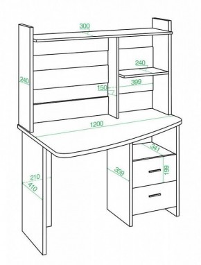 Стол компьютерный Домино Лайт СКЛ-Крл 120+НКЛ-120 в Шадринске - shadrinsk.mebel24.online | фото 3