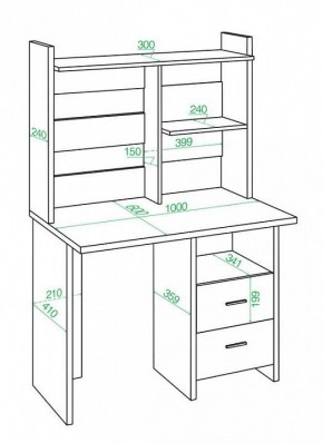 Стол компьютерный Домино Лайт СКЛ-Прям100+НКЛ-100 в Шадринске - shadrinsk.mebel24.online | фото 3