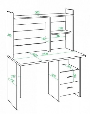 Стол компьютерный Домино Лайт СКЛ-Прям120+НКЛ-120 в Шадринске - shadrinsk.mebel24.online | фото 2