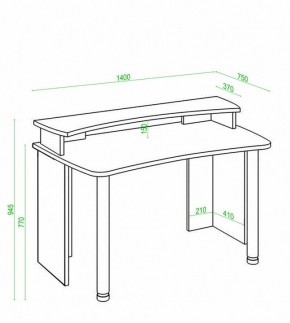 Стол компьютерный Домино Лайт СКЛ-Софт140+НКИЛ140 в Шадринске - shadrinsk.mebel24.online | фото 3