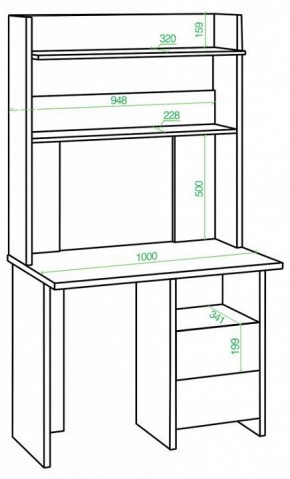 Стол компьютерный Домино Lite СКЛ-Прям100Р+НКЛХ-100 в Шадринске - shadrinsk.mebel24.online | фото 2