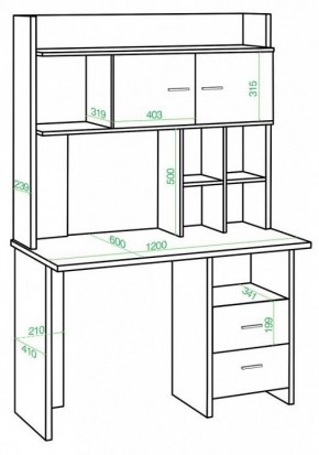 Стол компьютерный Домино lite СКЛ-Прям120+НКЛХ-120 в Шадринске - shadrinsk.mebel24.online | фото 2