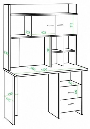 Стол компьютерный Домино Lite СКЛ-Прям120Р+НКЛХ-120 в Шадринске - shadrinsk.mebel24.online | фото 2