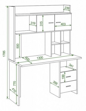 Стол компьютерный Домино Lite СКЛ-Прям130+НКЛХ-130 в Шадринске - shadrinsk.mebel24.online | фото 2