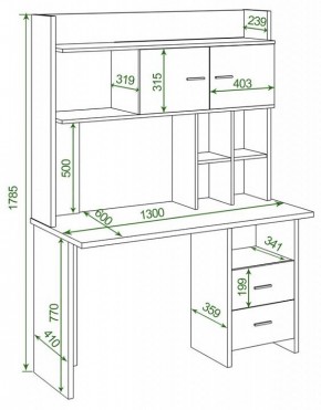 Стол компьютерный Домино Lite СКЛ-Прям130Р+НКЛХ-130 в Шадринске - shadrinsk.mebel24.online | фото 2