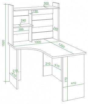 Стол компьютерный Домино Lite СКЛ-Угл120+НКЛ-100 в Шадринске - shadrinsk.mebel24.online | фото 2