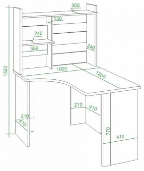 Стол компьютерный Домино Lite СКЛ-Угл120+НКЛ-100 в Шадринске - shadrinsk.mebel24.online | фото 3