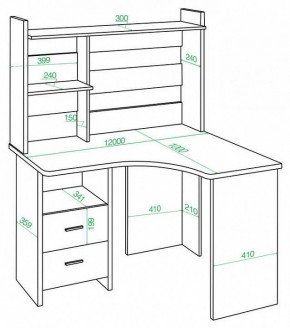 Стол компьютерный Домино Lite СКЛ-Угл120+НКЛХ-120 в Шадринске - shadrinsk.mebel24.online | фото 2