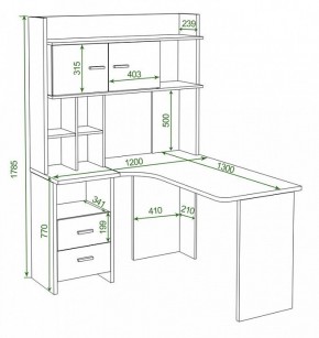 Стол компьютерный Домино Lite СКЛ-Угл130+НКЛХ-120 в Шадринске - shadrinsk.mebel24.online | фото 2