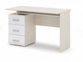 Стол компьютерный Симба Дуб белфорт-Белый глянец в Шадринске - shadrinsk.mebel24.online | фото 1