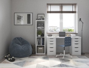 Стол письменный Ингар белый, 140x75, с двумя тумбами в Шадринске - shadrinsk.mebel24.online | фото 2