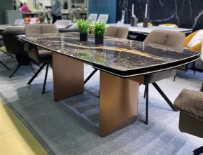 Стол ПУАНТО 200 TITANIUM LAWA NERO, керамика / МЕДЬ каркас М-City в Шадринске - shadrinsk.mebel24.online | фото 2
