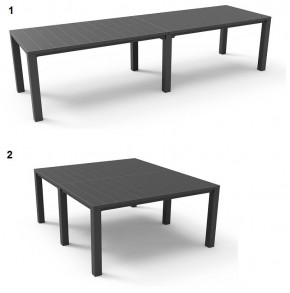 Стол раскладной Джули (Julie Double table 2 configurations) Графит в Шадринске - shadrinsk.mebel24.online | фото