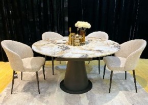 Стол TERAMO 135 GLOSS GRAND JADE SOLID CERAMIC, керамика, поворотн.механизм / Черный каркас, ®DISAUR в Шадринске - shadrinsk.mebel24.online | фото 2