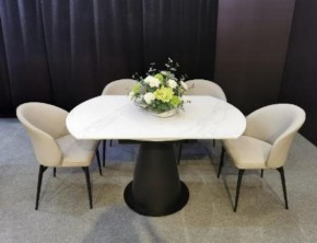 Стол TERAMO 135 GLOSS GRAND JADE SOLID CERAMIC, керамика, поворотн.механизм / Черный каркас, ®DISAUR в Шадринске - shadrinsk.mebel24.online | фото 3