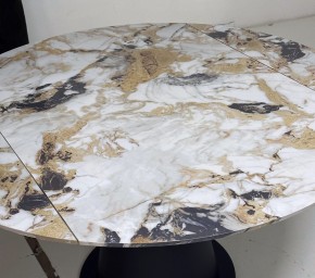 Стол TERAMO 135 GLOSS GRAND JADE SOLID CERAMIC, керамика, поворотн.механизм / Черный каркас, ®DISAUR в Шадринске - shadrinsk.mebel24.online | фото 4