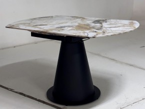 Стол TERAMO 135 GLOSS GRAND JADE SOLID CERAMIC, керамика, поворотн.механизм / Черный каркас, ®DISAUR в Шадринске - shadrinsk.mebel24.online | фото 9