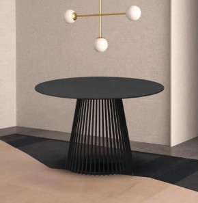 Стол TERNI 120 MATT BLACK MARBLE SOLID CERAMIC Черный мрамор матовый, керамика /Черн.каркас, ®DISAUR в Шадринске - shadrinsk.mebel24.online | фото 2