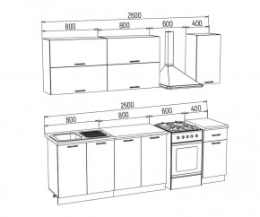 ТЕХНО-3 Кухонный гарнитур 2,0 м Компоновка №2 в Шадринске - shadrinsk.mebel24.online | фото