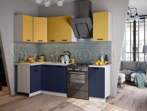 ТЕХНО Кухонный гарнитур угловой 1,8х1,1 м Компоновка №6 (Горчица софт/Ультрамарин софт) в Шадринске - shadrinsk.mebel24.online | фото
