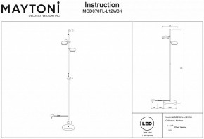 Торшер Maytoni Fad MOD070FL-L12W3K в Шадринске - shadrinsk.mebel24.online | фото 3