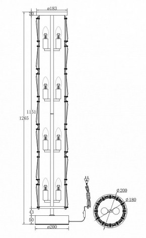 Торшер Maytoni Puntes MOD043FL-08G в Шадринске - shadrinsk.mebel24.online | фото 3