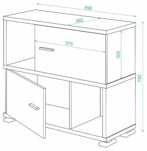 Тумба комбинированная СБ-30/2 в Шадринске - shadrinsk.mebel24.online | фото 2