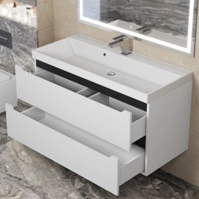Тумба под раковину Uperwood Tanos 100 см, подвесная, белая/графит в Шадринске - shadrinsk.mebel24.online | фото 9