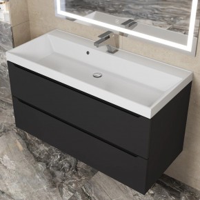 Тумба под раковину Uperwood Tanos 100 см, подвесная, черная матовая в Шадринске - shadrinsk.mebel24.online | фото