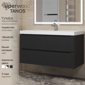 Тумба под раковину Uperwood Tanos 100 см, подвесная, черная матовая в Шадринске - shadrinsk.mebel24.online | фото 3