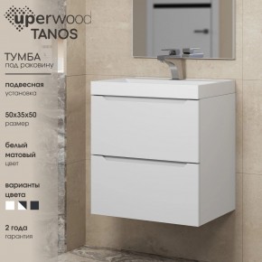 Тумба под раковину Uperwood Tanos 50 см, подвесная, белая матовая в Шадринске - shadrinsk.mebel24.online | фото 6