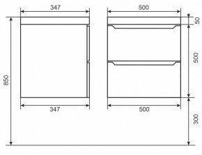 Тумба под раковину Uperwood Tanos 50 см, подвесная, черная матовая в Шадринске - shadrinsk.mebel24.online | фото 3