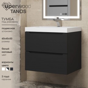 Тумба под раковину Uperwood Tanos 60 см, подвесная, черная матовая в Шадринске - shadrinsk.mebel24.online | фото 3