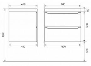 Тумба под раковину Uperwood Tanos 60 см, подвесная, черная матовая в Шадринске - shadrinsk.mebel24.online | фото 6