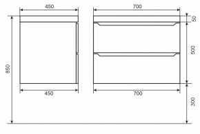 Тумба под раковину Uperwood Tanos 70 см, подвесная, белая/графит в Шадринске - shadrinsk.mebel24.online | фото 6