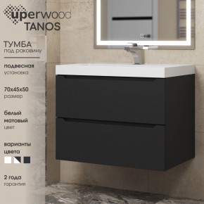 Тумба под раковину Uperwood Tanos 70 см, подвесная, черная матовая в Шадринске - shadrinsk.mebel24.online | фото 3