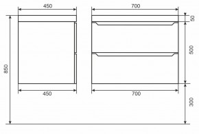 Тумба под раковину Uperwood Tanos 70 см, подвесная, черная матовая в Шадринске - shadrinsk.mebel24.online | фото 6