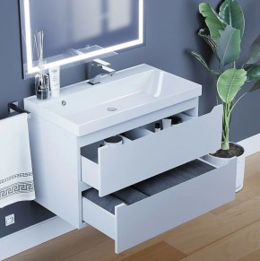 Тумба под раковину Uperwood Tanos 80 см, подвесная, белая матовая в Шадринске - shadrinsk.mebel24.online | фото 2