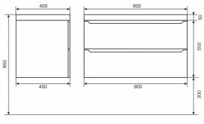 Тумба под раковину Uperwood Tanos 90 см, подвесная, белая/графит в Шадринске - shadrinsk.mebel24.online | фото 6