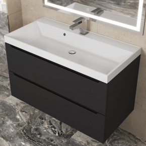 Тумба под раковину Uperwood Tanos 90 см, подвесная, черная матовая в Шадринске - shadrinsk.mebel24.online | фото 11